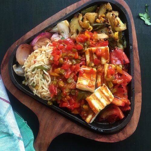 Paneer Sizzler(Paneer with Dry Potato & Flavaur rice)