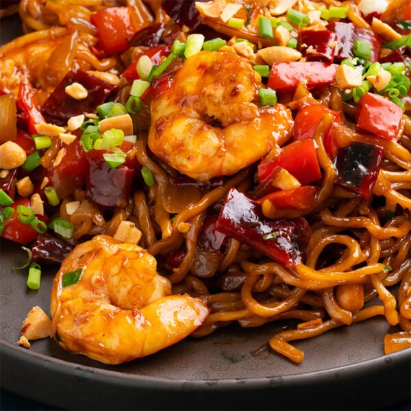 Shrimp Triple Schezwan Fried Noodles/Rice